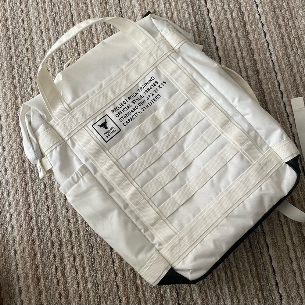 Project Rock Under Armour Back back pack White/ Bonewhite
